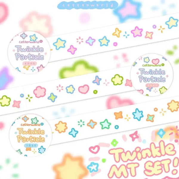[BUNJANG] Cottonworld Glitter Particle Washi Tape Set / [3종set]코튼월드 반짝파티클 마테