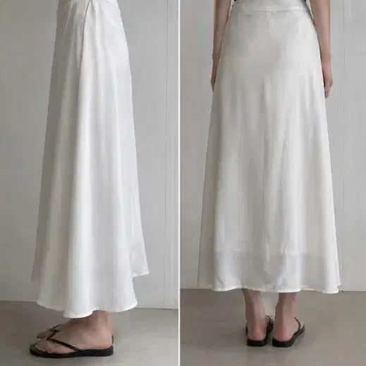 [BUNJANG] White Slit Long Skirt / 화이트 슬릿 롱 스커트