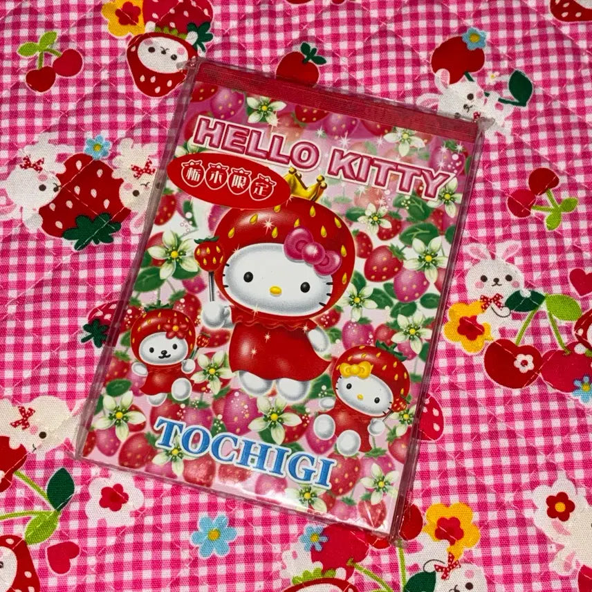 [BUNJANG] Sanrio Tochigi Strawberry Kitty Memo Pad - Vintage Stationery / [미사용] 도치기 딸기 키티 메모지 고전 다꾸 산리오 메모 고전문구