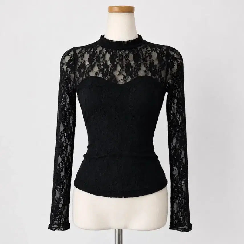 [BUNJANG] Ma*rs Classic Black Lace Top / 마즈 ma*rs 오네갸루 고전 블랙 레이스 탑