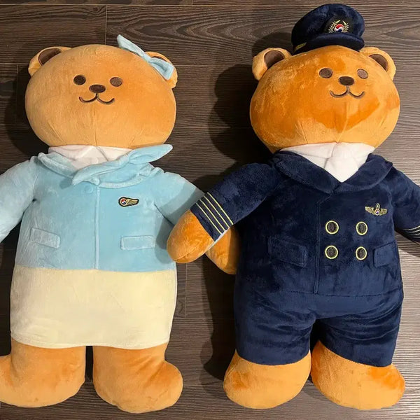 [BUNJANG] Korean Air x WiggleWiggle Flight Attendant & Pilot Bear Set / 대한항공 x 위글위글 콜라보 승무원 파일럿 곰돌이 세트