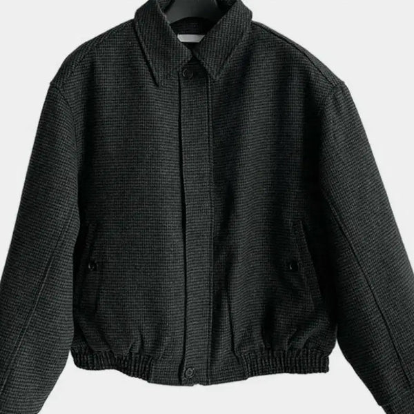 [BUNJANG] Vintage Wool Houndstooth Check Blouson Jacket / 빈티지 울 하운드 체크 블루종