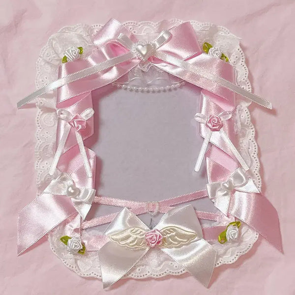 [BUNJANG] Lovekin Wedding Postcard Toploader Holder with Lace and Ribbon / 러브킨 엽서 탑꾸 웨딩 탑로더 레이스 리본