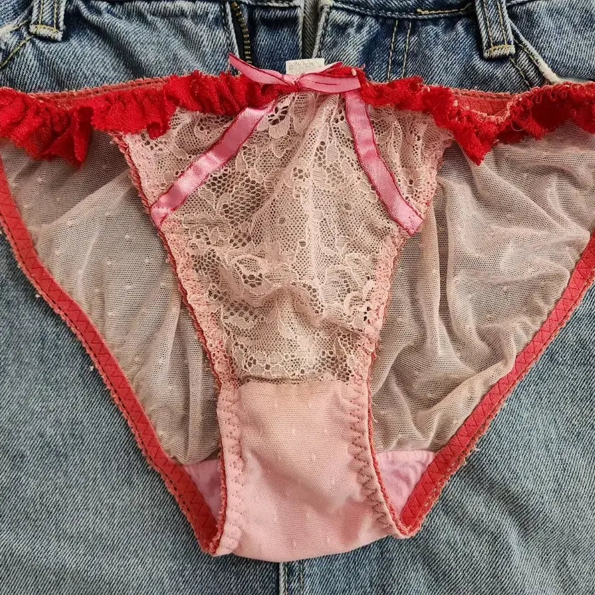 [BUNJANG] Hot Pink Lace Women's Panties (Used) / (중고) 핫핑크 레이스 여성팬티