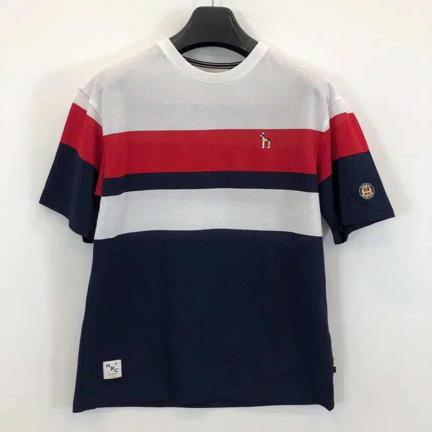 [BUNJANG] Hazzys Coolmax Rowing Crewneck Short Sleeve T-Shirt Navy/Red Size 95 / 헤지스 쿨맥스 로잉크루넥 반팔 95