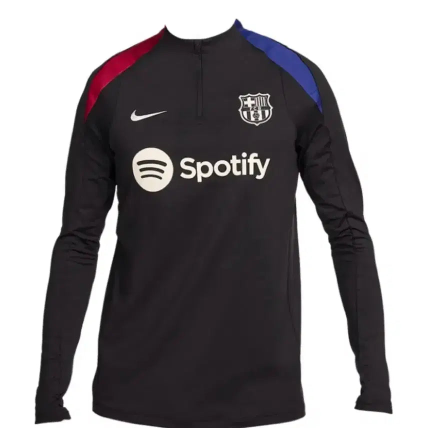 [BUNJANG] Nike FC Barcelona 2024/25 Strike Dri-FIT Drill Top - Black / 나이키 FC 바르셀로나 2024/25 스트라이크 드라이핏 드릴 탑 블랙