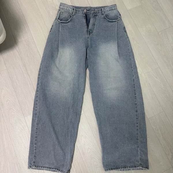 [BUNJANG] Light Wash Wide Denim Pants / 연청 와이드 데님 팬츠