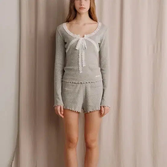 [BUNJANG] Pusherre Sera Set Pajamas Gray / 파자마) 푸쉬레 SERA SET 세르 세트 Gray