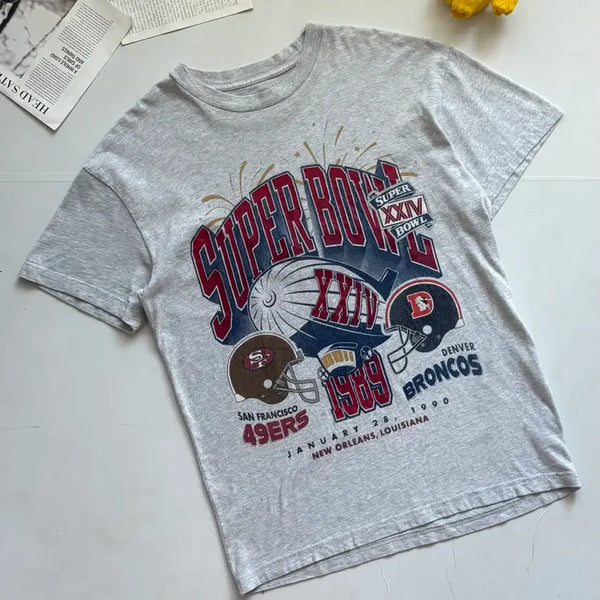 [BUNJANG] Abercrombie & Fitch x NFL 1990 Super Bowl XXIV Graphic T-Shirt / 아베크롬비 x NFL 1990년 슈퍼볼 XXIV 반팔티
