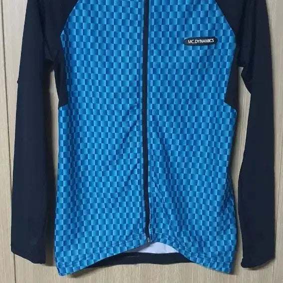 [BUNJANG] MC Dynamics L Blue Check Cycling Jersey (Spring/Fall) / MC DYNAMICS / L 자전거 저지(춘추용)