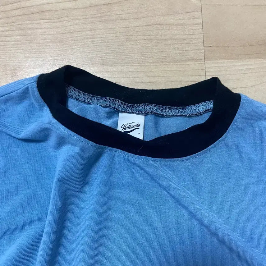 [BUNJANG] Partimento Raglan T-Shirt Blue Color Block Women's / 라글란 티셔츠 블루 배색 파르티멘토 여성