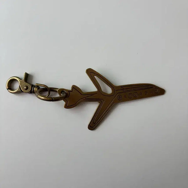 [BUNJANG] STU Airplane Keyring Gold / stu 비행기 키링 골드