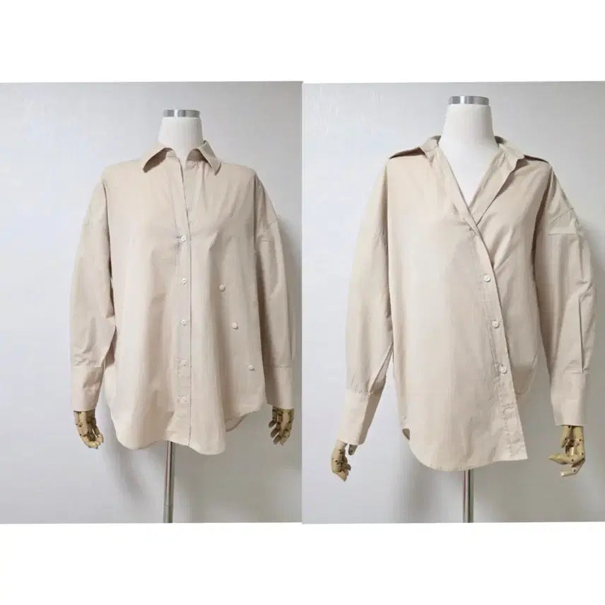 [BUNJANG] Zara Women's Relaxed Fit Shirt Beige / 자라 루즈핏 셔츠 여성 F 베이지