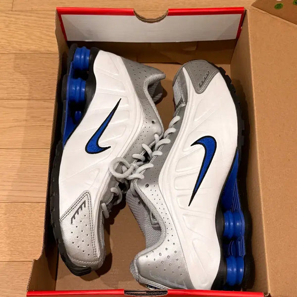 [BUNJANG] Nike Shox R4 White Racer Blue Sneakers / 나이키 샥스 R4 화이트 레이서 블루