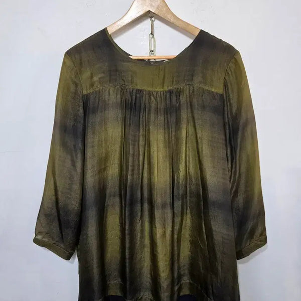 [BUNJANG] Burberry Brit 100% Silk Plaid Tunic Blouse (Women's L) / 정품)버버리 브릿 실크100 체크 블라우스(L)