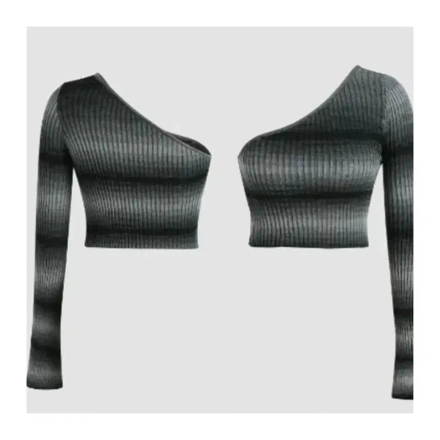 [BUNJANG] CIDER One Shoulder Gradient Ribbed Knit Crop Top XS / 샵사이다 원숄더 그라데이션 골지 니트 크롭 탑 xs