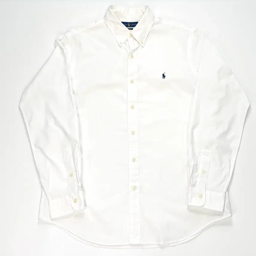 [BUNJANG] Polo Ralph Lauren Classic Fit QR Cotton Blend White Shirt (Navy Pony) - Size L / [국내정품 L ] 폴로 랄프로렌 클래식핏 QR 스판 화이트 셔츠 (네이비포니)