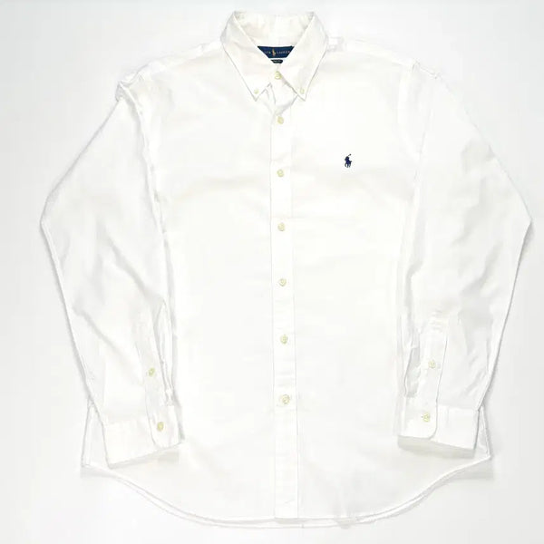 [BUNJANG] Polo Ralph Lauren Classic Fit QR Cotton Blend White Shirt (Navy Pony) - Size L / [국내정품 L ] 폴로 랄프로렌 클래식핏 QR 스판 화이트 셔츠 (네이비포니)