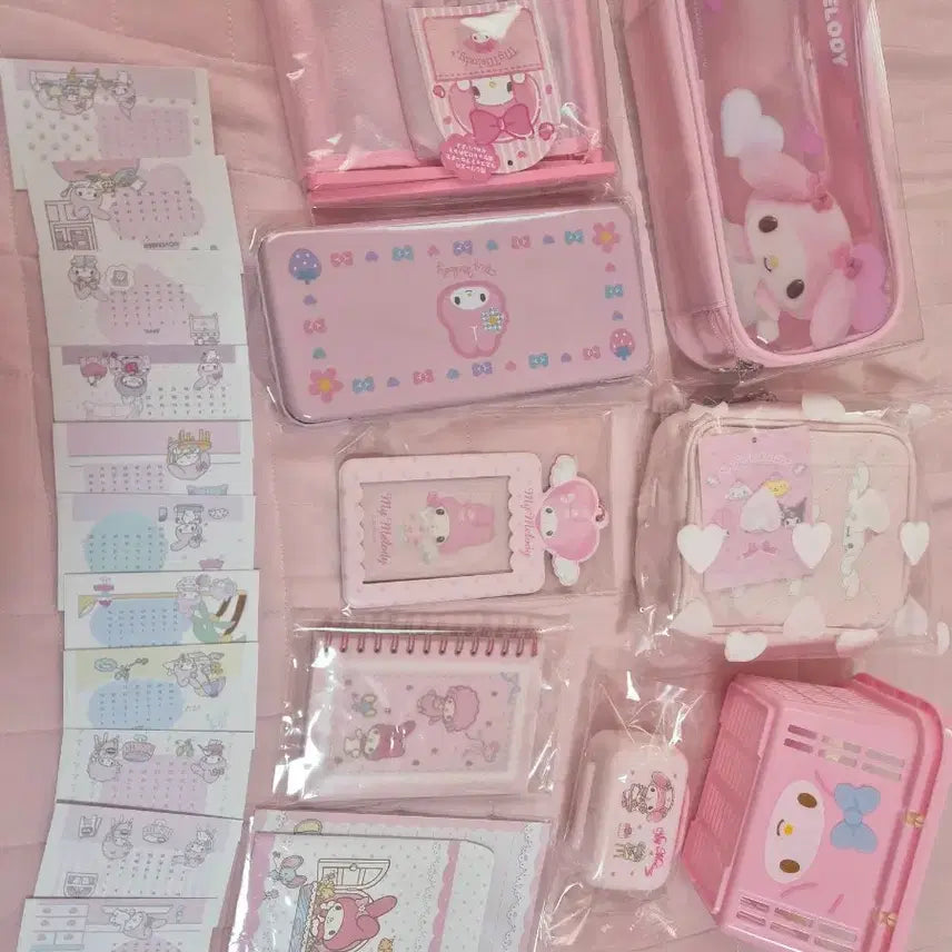 [BUNJANG] Sanrio Bundle Set (My Melody, Kuromi, Hello Kitty) Pouch, Photocard Holder, Stickers, Diary / 산리오일괄(마이멜로디,쿠로미,헬로키티,산리오,마스코트,파우치,포카홀더,스티커,다이어리