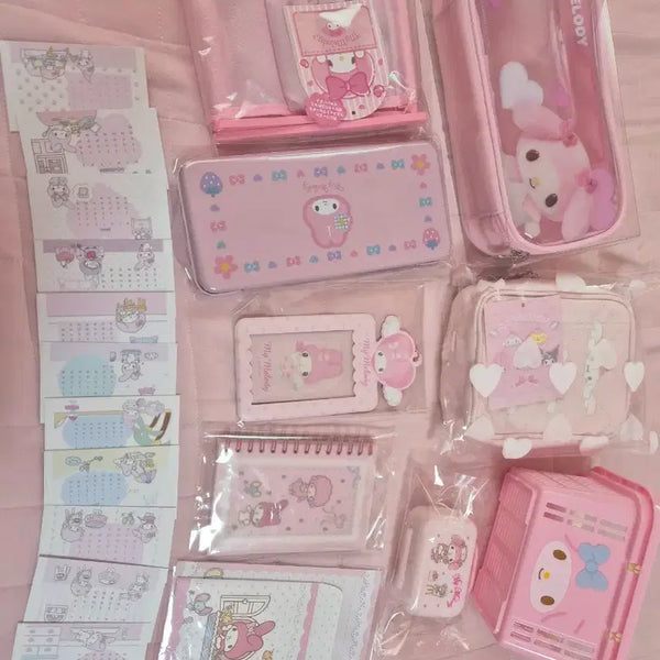 [BUNJANG] Sanrio Bundle Set (My Melody, Kuromi, Hello Kitty) Pouch, Photocard Holder, Stickers, Diary / 산리오일괄(마이멜로디,쿠로미,헬로키티,산리오,마스코트,파우치,포카홀더,스티커,다이어리