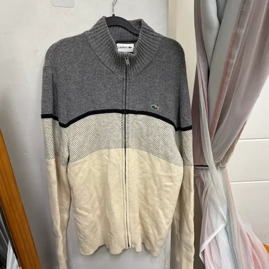 [BUNJANG] Lacoste Knit Full Zip Sweatshirt / 라코스테 니트집업