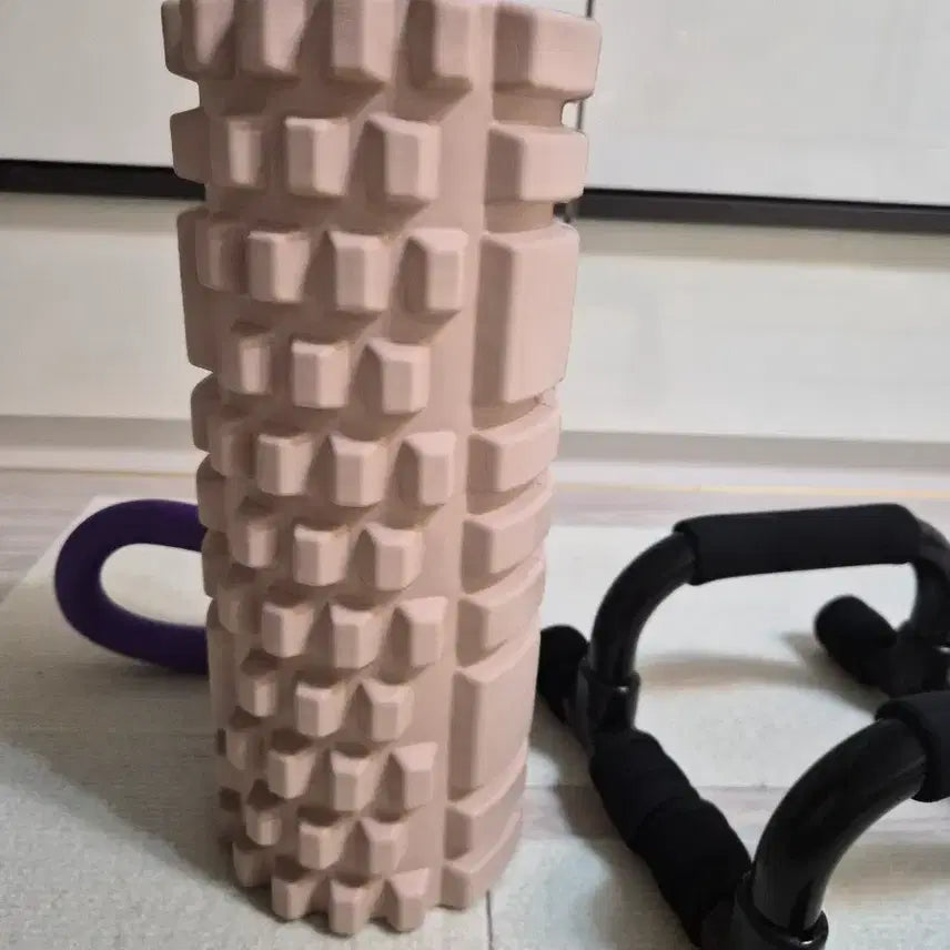 [BUNJANG] Massage Foam Roller & Push-up Bar Set / 마사지 폼롤러, 푸쉬업바 , 허벅지운동기구