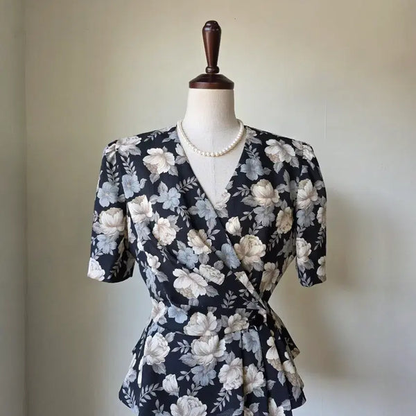 [BUNJANG] Flower Wrap Style Blouse Jacket / 세일)플라워 랩스타일 블라 자켓