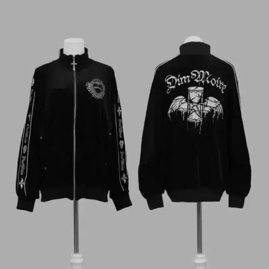 [BUNJANG] Dimmoire Velour Velvet Track Jacket Black M Size / DimMoire 딤모아르 벨루아 벨벳 져지트랙 자켓 블랙