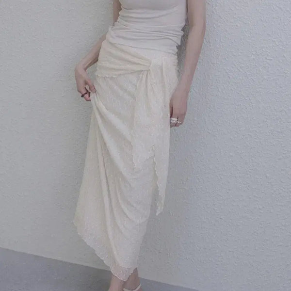 [BUNJANG] MEMUA Cream Scarf Set Skirt / MEMUA  메무아 크렘 스카프 세트 스커트