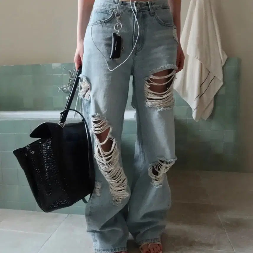 [BUNJANG] Projectwave Vintage Wide Pants - Denim / Projectwave 프로젝트웨이브 VINTAGE WIDE PANTS-DENIM
