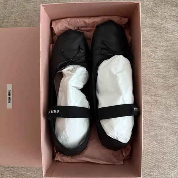 [BUNJANG] Miu Miu Leather Ballerina Flats - Size 39 / 미우미우 레더 발레리나 플랫39