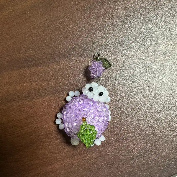 [BUNJANG] Handmade Beaded Lucky Turtle (Grape) Keychain / 비즈 키링 핸드메이드 행운거북이(포도)