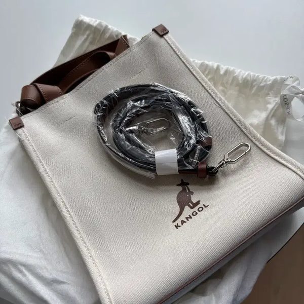 [BUNJANG] Kangol Canvas Bag Ivory / 캉골 캔버스 백 아이보리