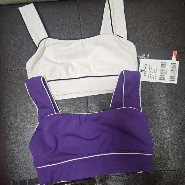 [BUNJANG] Xexymix Rash Guard Bra Top White/Purple Set Size S / 젝시믹스 레쉬가드 브라 흰색/보라색 2종 S 특가 상품