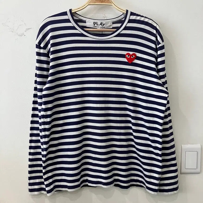 [BUNJANG] Comme des Garçons Striped Long Sleeve Navy / 232 꼼데가르송 스트라이프 롱슬리브 네이비