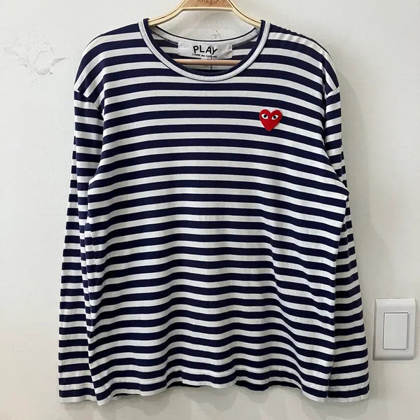 [BUNJANG] Comme des Garçons Striped Long Sleeve Navy / 232 꼼데가르송 스트라이프 롱슬리브 네이비