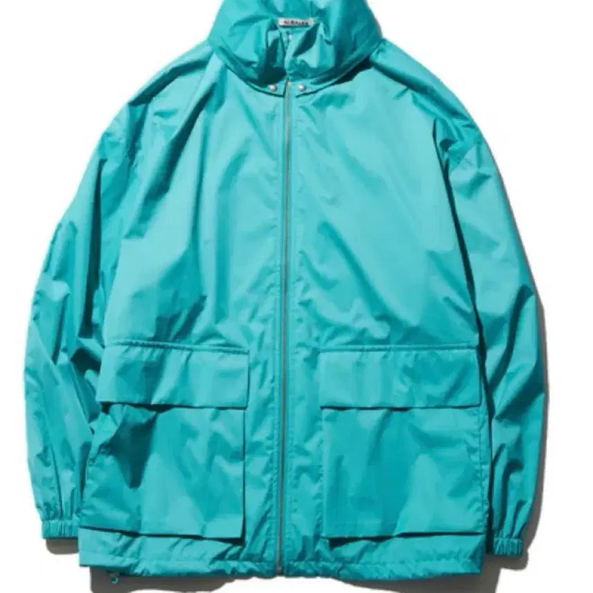 [BUNJANG] Auralee Hard Twist Polyester Satin Laminate Zip Blouson Green / 오라리 AURALEE - HARD TWIST POLYESTER SATIN LAMINATE ZIP BLOUSON