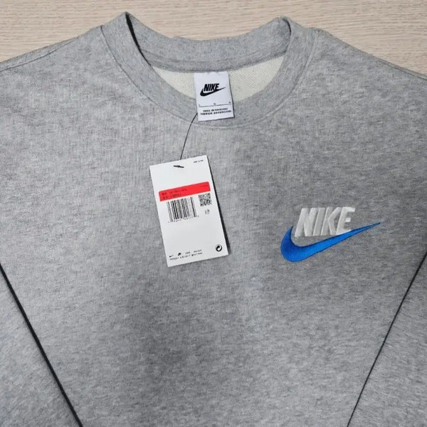 [BUNJANG] Nike Crewneck Sweatshirt Gray Blue Swoosh L / 나이키 맨투맨 그레이 블루 스우시 L