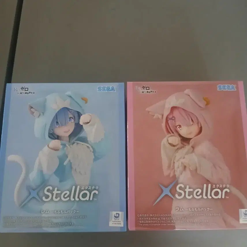 [BUNJANG] Sega Re:Zero Ram & Rem Cat Ear Hoodie Figure (Set of 2) / 최저가) 세가 렘 람 고양이 귀 후드 정품 피규어