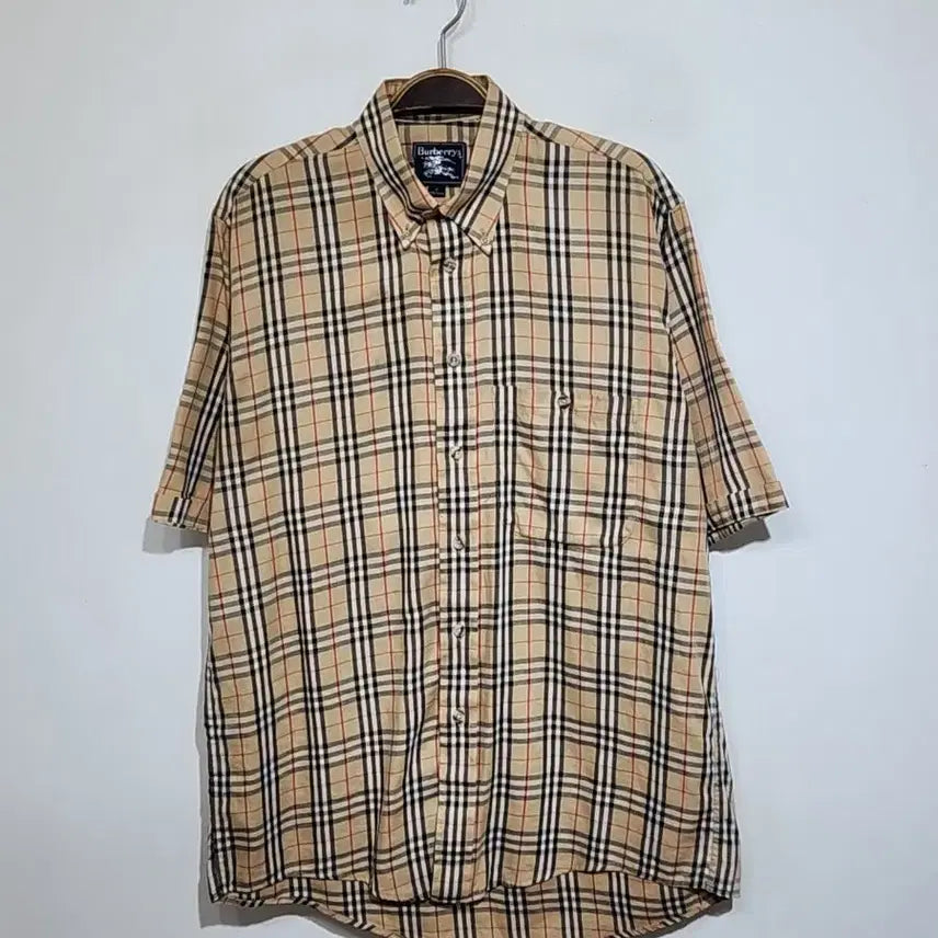 [BUNJANG] Burberry Nova Check Short Sleeve Shirt (US Fit L) / (L) 버버리 반팔셔츠 노바체크 반팔남방 포켓 미국판