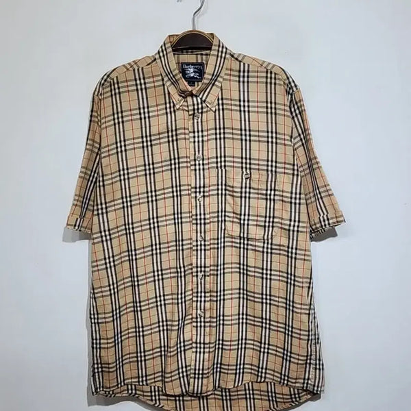 [BUNJANG] Burberry Nova Check Short Sleeve Shirt (US Fit L) / (L) 버버리 반팔셔츠 노바체크 반팔남방 포켓 미국판