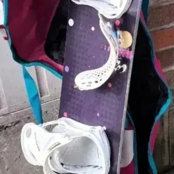[BUNJANG] Purple Snowboard Deck (145cm) with White Bindings Set / 보라색 스노우보드데크30-전장145와 화이트 바인딩세트,전주고창장학숙직거래,전국택배가능