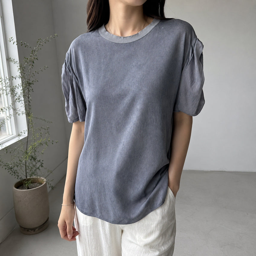 [BUNJANG] Lanvin Collection Silk Blend Short Sleeve T-Shirt / [55]한섬 랑방컬렉션 실크 혼방 반팔티