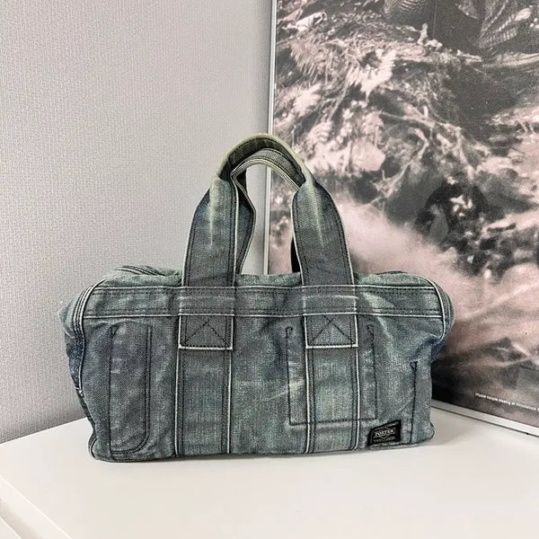 [BUNJANG] PORTER DENIM SQUARE TOTE BAG / PORTER-DENIM SQUARE TOTE BAG