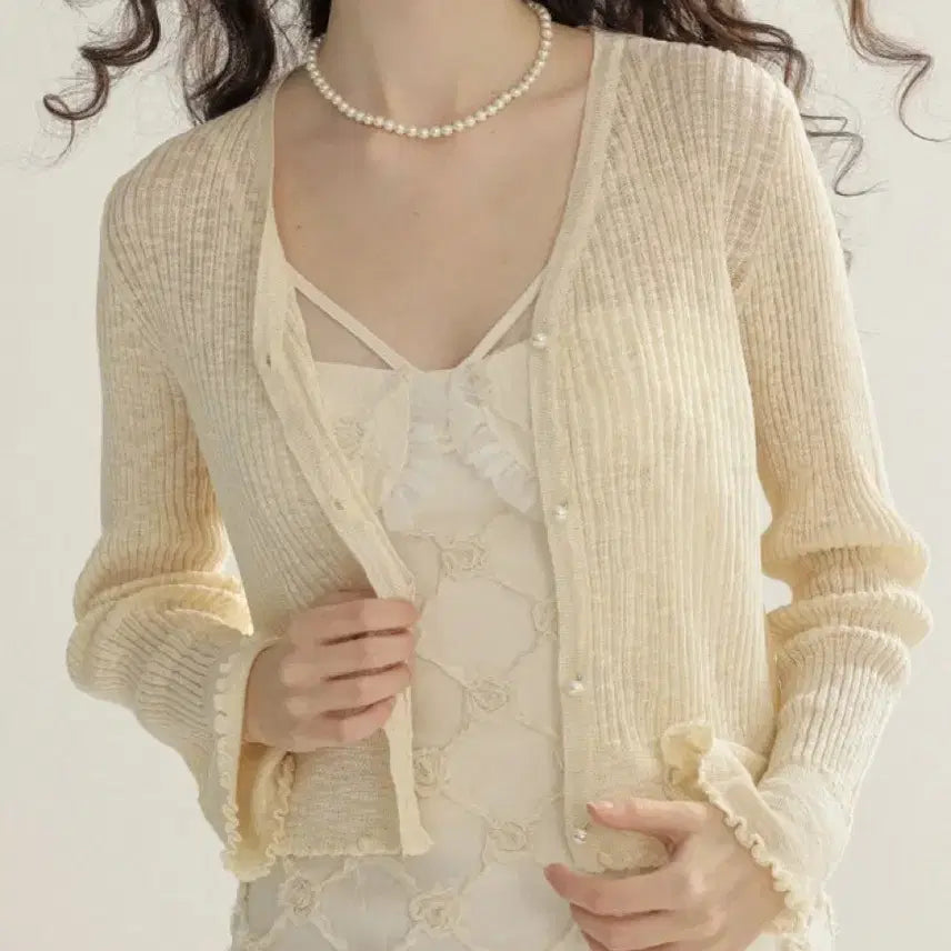 [BUNJANG] Sinsden Pearl Cardigan / 신스덴 진주 가디건