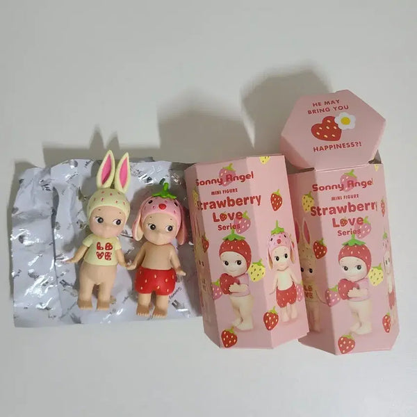 [BUNJANG] Sonny Angel Strawberry Love Rabbit Set / 소니엔젤 스트로베리 러브 토끼세트