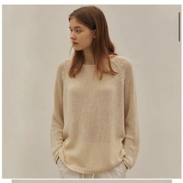 [BUNJANG] Mango Please Nef Linen Knit Natural / 망고매니플리즈 네프린넨니트 내추럴