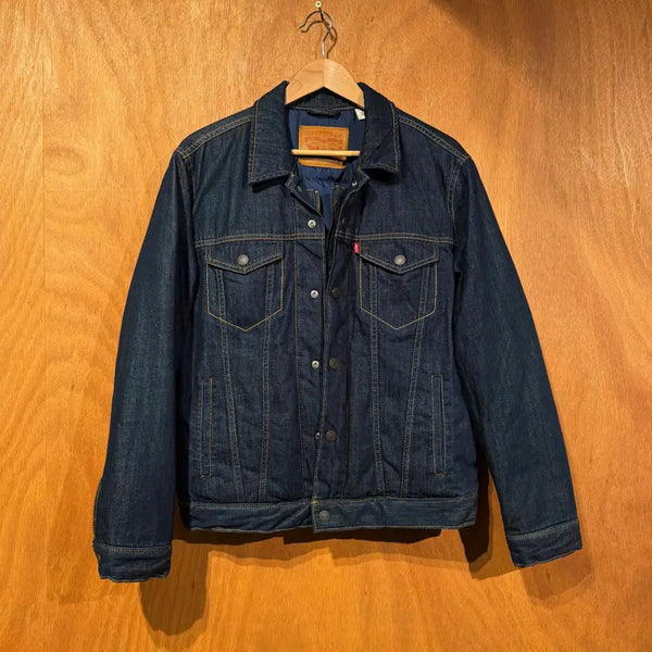 [BUNJANG] Levi's Goose Down Denim Trucker Jacket M (100) / 타임세일)리바이스 구스다운 데님 트러커 자켓 M 100