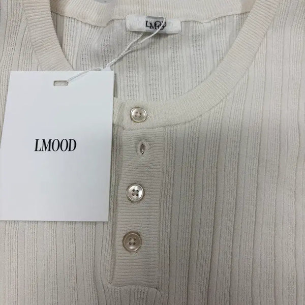 [BUNJANG] ELMOD DION VISCOSE HENRY NECK IVORY SHIRT (SIZE 100-105) / 46] 엘무드 - 디온비스코스 헨리넥 아이보리 100-105