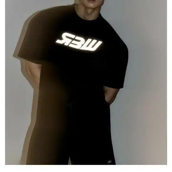 [BUNJANG] Reflective Mesh Oversized T-Shirt Black Medium / 리플렉티브 메쉬 오버핏 빈팔티 black m사이즈